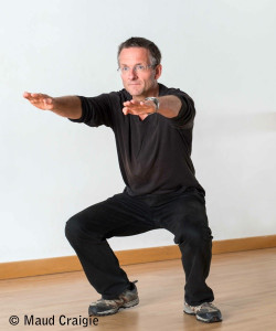 Michael Mosley does squats.